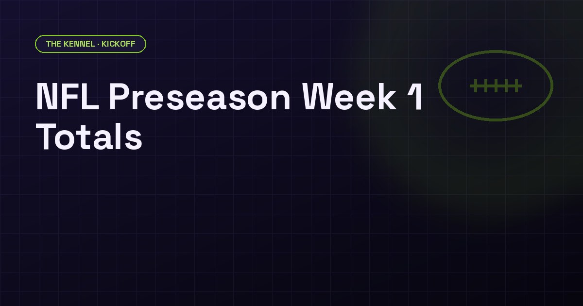 NFL preseason Week 1 totals data: 36.9 average posted versus 38.7 average actual combined score, DawgHousePicks Kennel sharp betting analysis