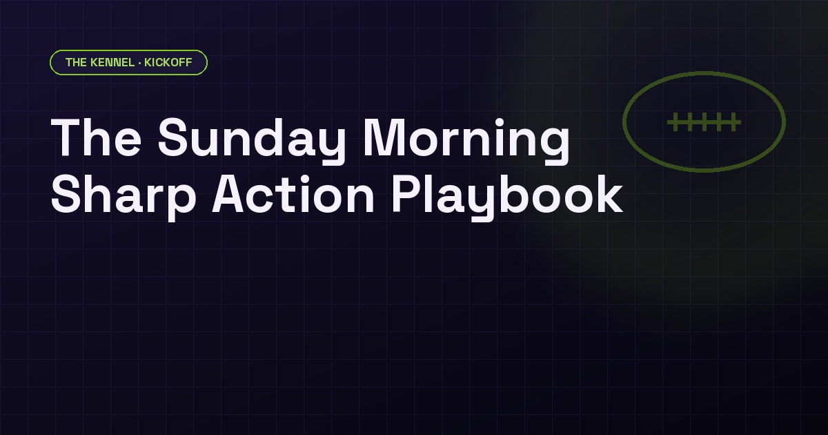 NFL betting market timeline showing five Sunday morning windows with line movement data