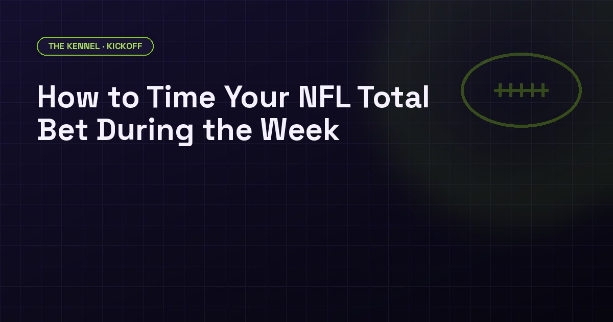 NFL totals timing chart showing the five key line movement windows from opening to closing line
