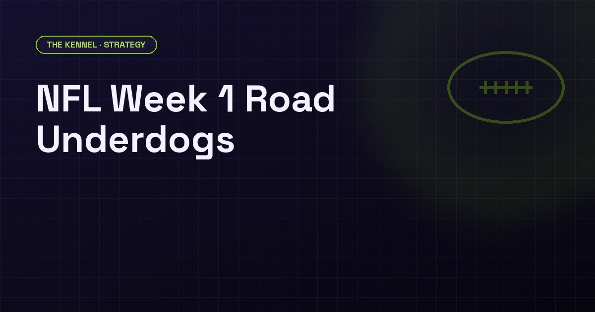 NFL Week 1 2026 road underdog betting edge analysis showing 68.9% ATS cover rate data