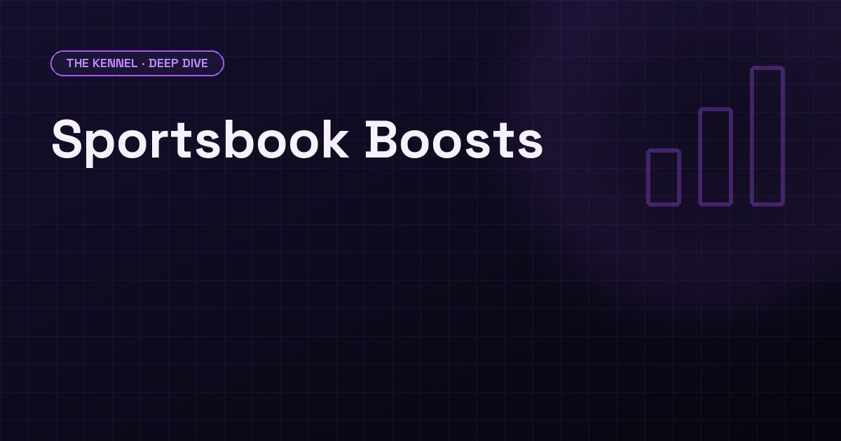 Dark purple gradient with the article title in white sans-serif type, DawgHousePicks brand styling, with the test formula displayed at the bottom